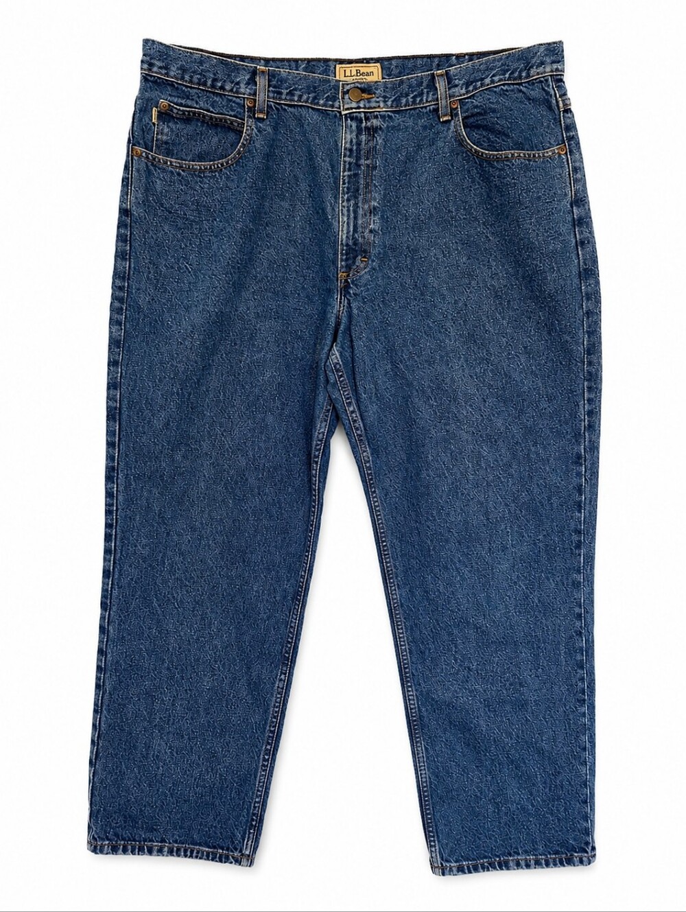 Vintage L L Bean Blue Jeans Men's 42 x 30 Straight Relaxed Fit 100% Cotton Denim